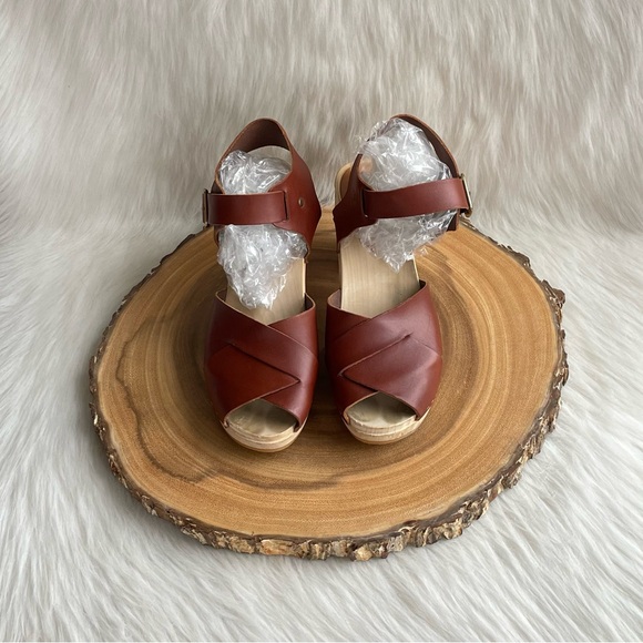 Bryr Emma leather cross over handmade high heel leather clogs - Picture 6 of 13